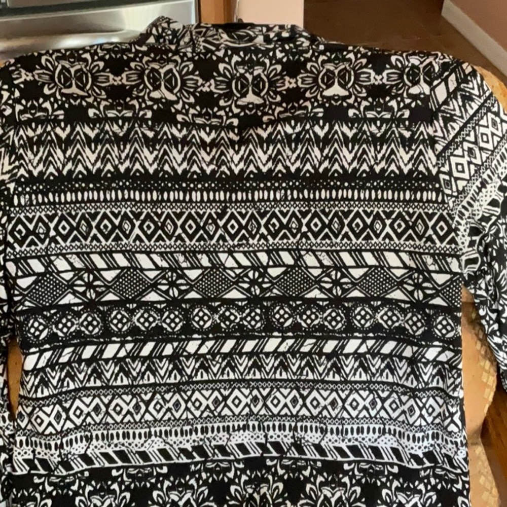 Fancy Ladies Black & White Top with Rhinestones. One piece with over blouse. - Picture 9 of 13